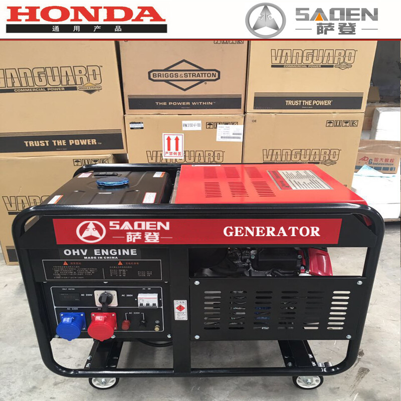 Saden 10KW gasoline generator Japan HONDA Honda imported double-cylinder power ten kilowatt generator set single-phase 220V three-phase voltage 380V original Honda 10KW gasoline generator GX630