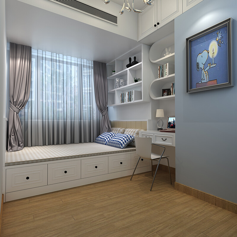 Curia tatami customization overall modern simple bedroom bed combination bay window study overall wardrobe customization Projection area/square meter 1800*2000