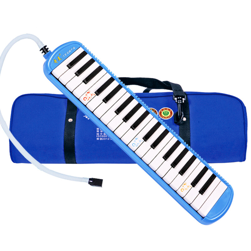 Chimei Mouth Organ 37/32 Key Children's Mouth Organ Classroom Teaching Professional Playing Mouth Organ 37 Key Anzhe-Blue (Soft Bag)
