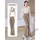 Yoga wear for women autumn and winter 2023 new sexy sports top Pilates training fitness long-sleeved running suit upgraded version of bell pants suit ivory white + available 2XL 2XL