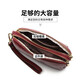 Crocodile shirt double zipper first layer cowhide wrist bag women's clutch bag simple long wallet T2008 wine red