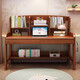 Shangmo solid wood desk with bookshelf computer desk student writing desk 805# solid wood color - desk 1.2 meters + lift chair