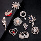 Dabuliu Korean style brooch for women, rhinestone scarf buckle, anti-exposure buckle, crystal pearl, crystal bow - Molan