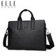 ELLE HOMME Men's Business Briefcase Vegetable-tanned First-Layer Cowhide Handbag Large-Capacity Shoulder Crossbody Bag Casual Computer Bag NBEA088206411 Black