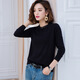 Baosheng 2020 Spring New Women's Clothing New Bottoming Shirt Women's Fashion Sweater Short Pullover Long Sleeve Knitted Bottoming Shirt Trendy JXALSC5160 Black L