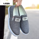 Spring and summer tendon-soled canvas shoes, wear-resistant old Beijing cloth shoes, men's Korean style trendy sneakers, one-legged men's shoes ff06 blue 39