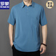 Romon ROMON brand high-end summer large-size loose ice silk short-sleeved T-shirt men's polo Paul shirt lapel middle-aged thin summer T-shirt dad's suit new product Zoo red envelope XL 175[115-135Jin[Jin equals 0.5 kg] wear]