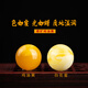 Fat Donglai same style beeswax single bead old pendant raw stone amber round bead bracelet chicken oil yellow loose beads star and moon Rudraksha chicken oil yellow-6mm-single
