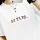 Yu Zhaolin Women's T-shirt Korean large size printed student pullover short-sleeved bottoming shirt tops for women YWTD202933 white M