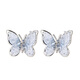 Qlady crystal butterfly temperament earrings women's sterling silver earrings new 2025 high-end silver earrings unique earrings