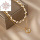 Shaofan Double Layer Rose Pendant Pearl Necklace Women's Light Luxury Design Clavicle Chain 2024 New Necklace Double Layer Double Layer Rose Pendant Shijia Pearl Necklace