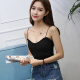 Yu Zhaolin Korean style camisole with thin strap knitted spring, summer and autumn backless outer bottoming shirt, small fresh vest, women's short top, versatile black, one size fits all