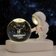 Fascini Astronaut Night Light Little Prince Crystal Ball Luminous Base Desktop Ornament Birthday Gift Beloved Astronaut-A Deer Accompanying Gift Box