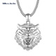 Miss JuJu pt950 platinum pendant men's platinum pendant large tag personality domineering tiger head zodiac pendant (customized) 20-22g+ with black leather cord