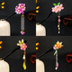 Mr. Ouyang's hairpin accessories, antique sandalwood tassel headdress, hairpin, Hanfu hair accessories, wooden hairpin hairpin, peach blossom leaves