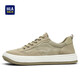 Hailan Home (HLA) Herrenschuhe Klassiker atmungsaktueller lässiger Leinwand Herren-Leichtgewicht und vielseitige Nicht-Schlupf-Stoffschuhe Khaki 41