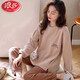 
LangSha (LangSha) Spring and Autumn Soft and Comfort Women's Pajamas Long Sleeve Trousers Cotton Can be worn on the outside round neck casual home clothing set XB9923 M Women