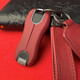 Bordeaux red leather Porsche key cover Cayenne Macan911 Panamera 718/taycan car key cover A style Bordeaux red ABS material single shell