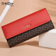 Goldlion Long Wallet Women's New Fashion Genuine Leather Handbag Three-fold Clutch Bag Clutch Bag Women's Luxury High-end Brand Get a fake one and get ten for free Official straight hair red