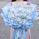 Baihua Pavilion Flowers Red Roses Gypsophila Real Bouquet Birthday Gift for Girlfriend to Confess Love to Wife City Delivery Within Hours Star Love 11 White Roses Sprayed Ice Blue + Gypsophila |dy679