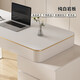 ZUOKEZUOJIA slate desk cream style pure white with cabinet integrated light luxury modern small apartment study desk office computer desk pure white slate desk with cabinet 100