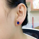 Sapphire earrings, 925 silver plated with 18K gold, inlaid with carat colored gemstones, tanzanite jewelry earrings for women, a pair of blue earrings