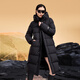 Govan Black Gold Goose Down Jacket Functional 2.0 Eight-lattice Long Down Jacket Unisex Winter Thickened Jacket Black M