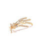 QUAMER high-end gift barley wheat ear brooch zircon micro-inlaid high-end temperament brooch luxury chest gold color