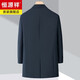 Hengyuanxiang high-end cotton windbreaker men's mid-length autumn and winter thickened cotton coat middle-aged warm cotton coat with rear slit for dad, dark blue L 175