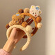 Plush Bear Face Wash Headband Women's High Head Pressure Hair Mask Special Headband Hair Accessory 2024 Winter New Style Cyan/