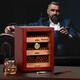 Double humidor cigar humidor cedar wood box large capacity cigar cabinet cigar set walnut color three-layer model