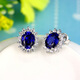 Feiyu S925 silver jewelry sapphire earrings for women simple temperament earrings crystal tourmaline tanzanite fashion earrings blue earrings/pair