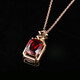 Tingliang 3.4 carat natural garnet pendant 18K rose gold colored treasure necklace for your lover. Ready stock with 18K gold necklace.