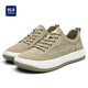 Hailan Home (HLA) Herrenschuhe Klassiker atmungsaktueller lässiger Leinwand Herren-Leichtgewicht und vielseitige Nicht-Schlupf-Stoffschuhe Khaki 41