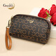 Crocodile shirt double zipper wrist bag classic presbyopia casual ladies handbag gift for wife V1686 camel color