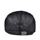 Woodpecker Spring Autumn and Winter Genuine Leather Hat Men's Peaked Cap Middle-aged and Elderly Retro Sheepskin Progressive Beret Korean Style Trendy Single Black Sheepskin Thin Style (No Ear Protection) 2XL (59-61cm) Adjustable