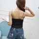Yu Zhaolin Korean style camisole with thin strap knitted spring, summer and autumn backless outer bottoming shirt, small fresh vest, women's short top, versatile black, one size fits all