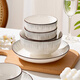 Kangqin (KANGQIN) modern time tableware complete set Internet celebrity new bowl and dish set household high-looking bowl and plate combination housewarming tableware modern time four-person meal with soup bowl 18-piece set