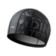Li Ning (LI-NING) swimming cap for men and women with long hair, comfortable fabric swimming cap, fashionable ear protection, head-protecting printed swimming cap 6631 black