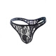 Zi Jiafu sexy underwear men's sexy underwear lace transparent thong men's sexy underwear small underwear black XL