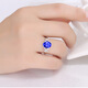 DidiZoo Imitation Sapphire Ring Tanzanite White Gold Ring Full Diamond Bow Sapphire Proposal Diamond Ring High-end Sapphire White Gold Opening Adjustable