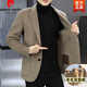 Pierre Cardin Double-sided Woolen Suit Jacket Men's Business Casual Autumn and Winter Thickened Removable Down Liner Short Suit Knitted with Down Liner Black XL 130-145Jin Jin is equal to 0.5 kg