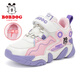 巴布豆（BOBDOG）童鞋女童软底加绒儿童运动鞋冬季 106525015 米/浅粉红28