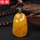 SNQP high-end quality Obero beeswax water drop necklace ethnic style amber old beeswax pendant Ping An brand men and women hair yellow honey water drop/chicken wing wood chain