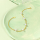 Saturday Fortune Yellow 18K Gold Pearl Bracelet Birthday Gift for Women X0713028 16+3cm