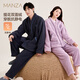 Malensa anti-static double-sided velvet warm couple pajamas for women autumn and winter long-sleeved thickened velvet men's home clothes