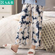 AB underwear pajamas thin printed home casual loose wide-leg pants for women can wear home pants H848 ink painting XL
