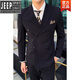 Jeep (JEEP) light luxury British gentleman style double-breasted suit men's suit suit groom wedding custom dress three pieces gray L