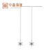 Zhongxin Jewelry Platinum Snowflake Ear Wire Women's Long Tassel Platinum Earrings Women's pt950 Earrings Earrings Goddess Day Holiday Gift Ice and Snow Love Ear Wire