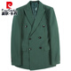 
Pier Cardin double-breasted casual blazer men's slim-fitting trend British style men's single-western high-end professional suit top X829 suit jacket black 3XL